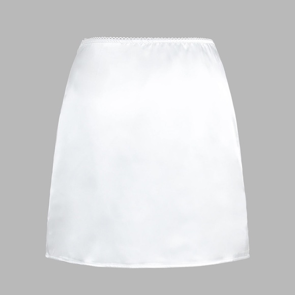 Satin Lace Trim Skirt Set - Picture 6 of 10